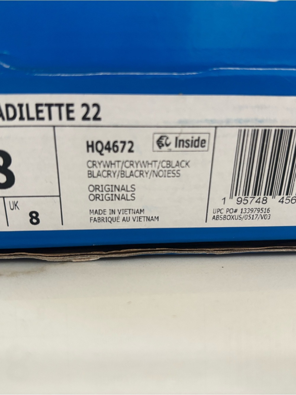 adidas Kids White Textured Slide Sandals - Picture 3 of 3